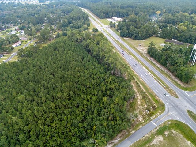 Aerial view looking south along GA Hwy 21 Bypass with the site on the left, no boundary lines shown